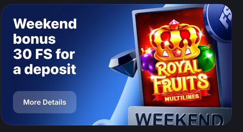 Winum Casino weekend bonus 30 free spins for a deposit