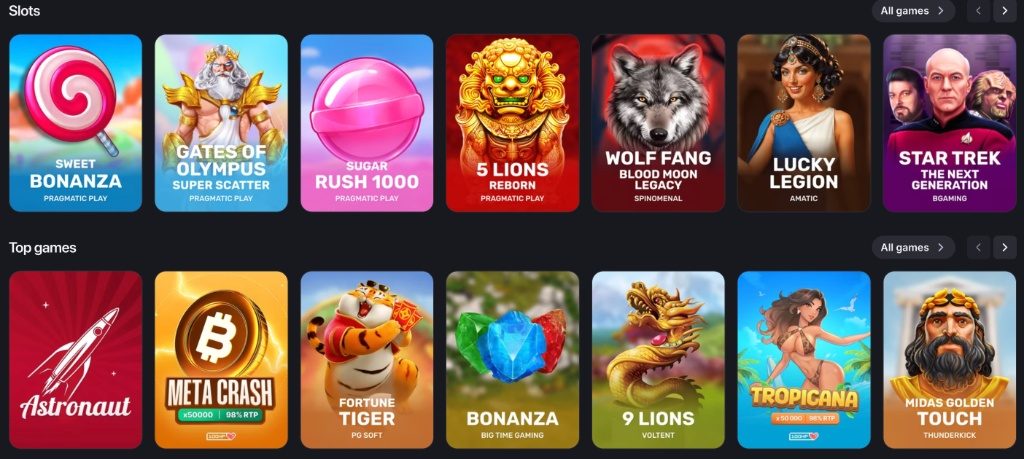 Winum Casino slots and top games: Sweet Bonanza, Gates of Olympus, Sugar Rush 1000, Fortune Tiger and more